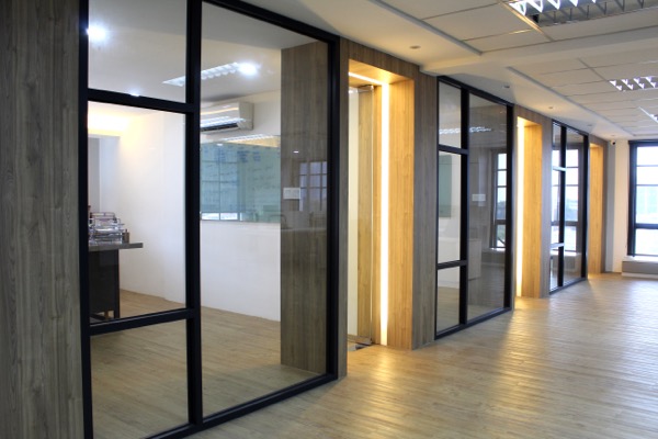 Private glass door offices